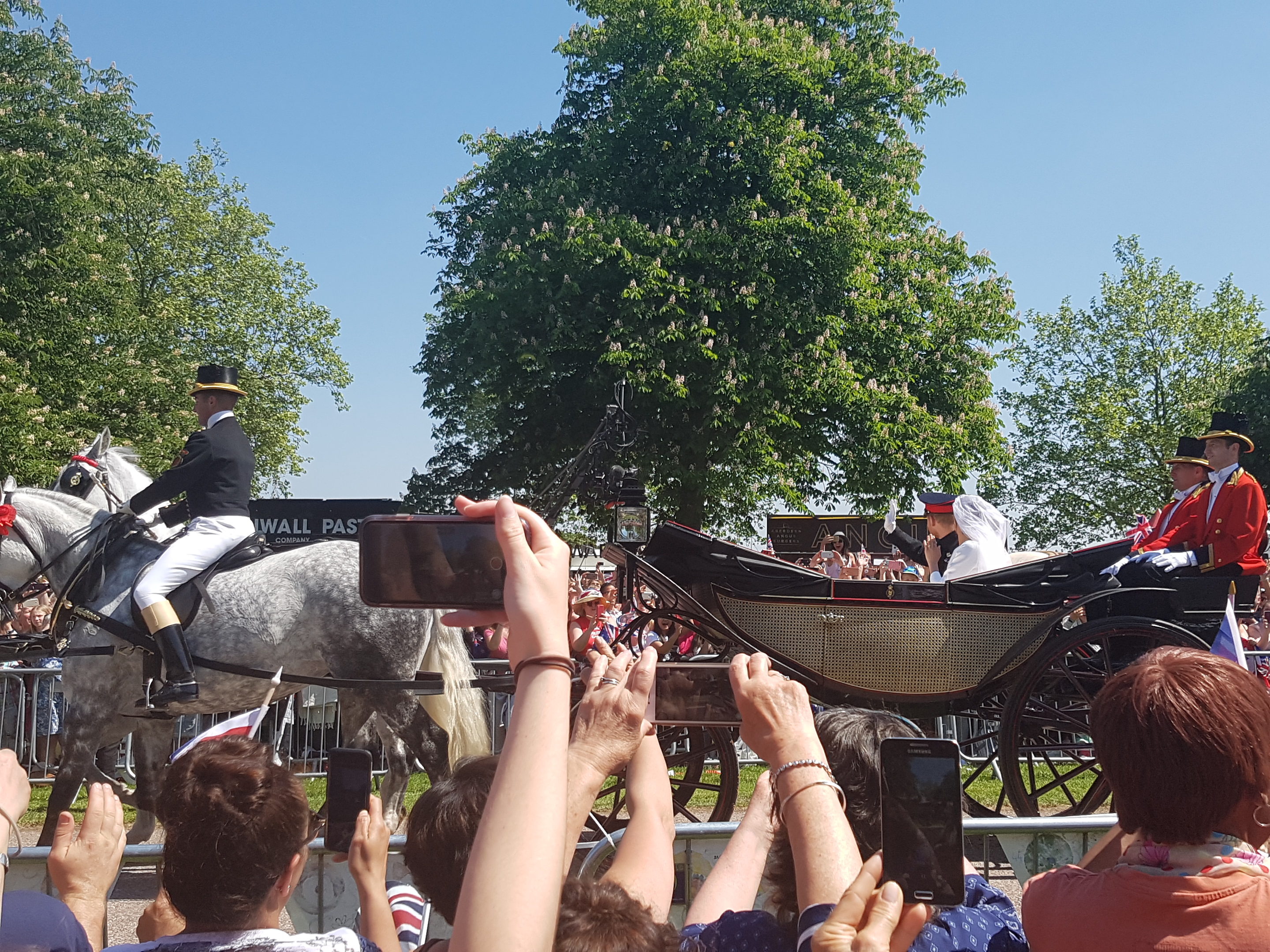 Harry and Meghan in the carriegae